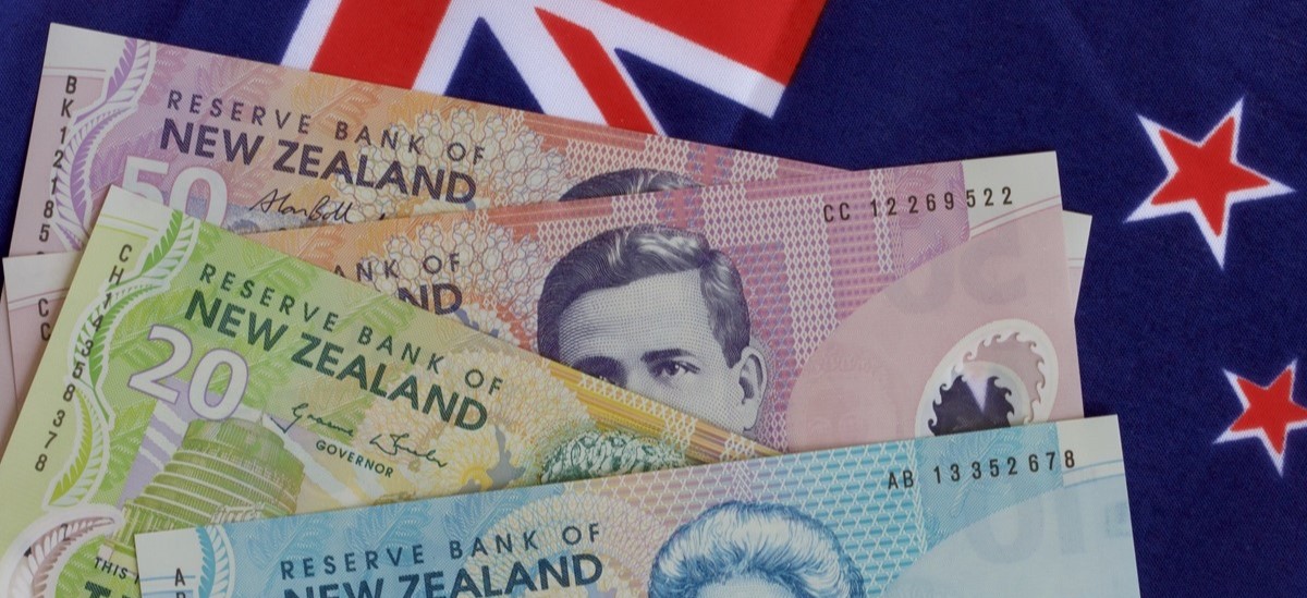 New Zealand dollars on flag