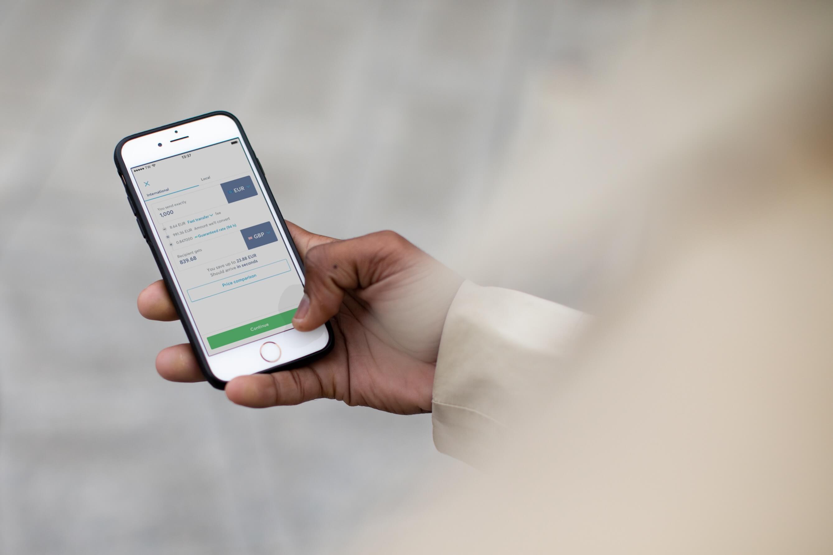 An input form and bank card