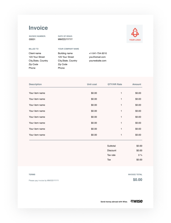 PDF invoice template