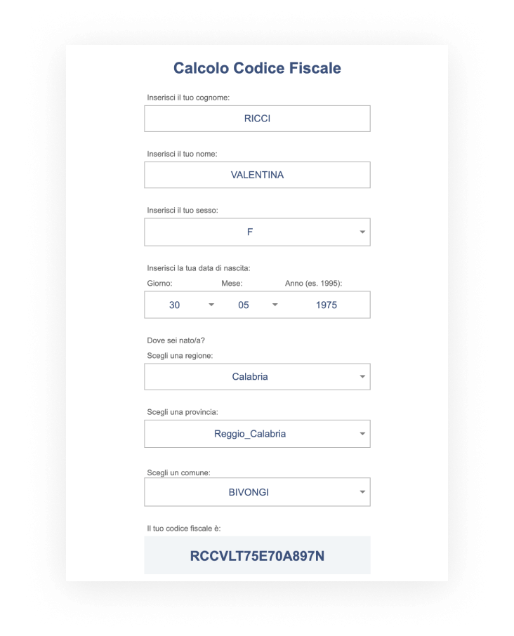 generatore codice fiscale