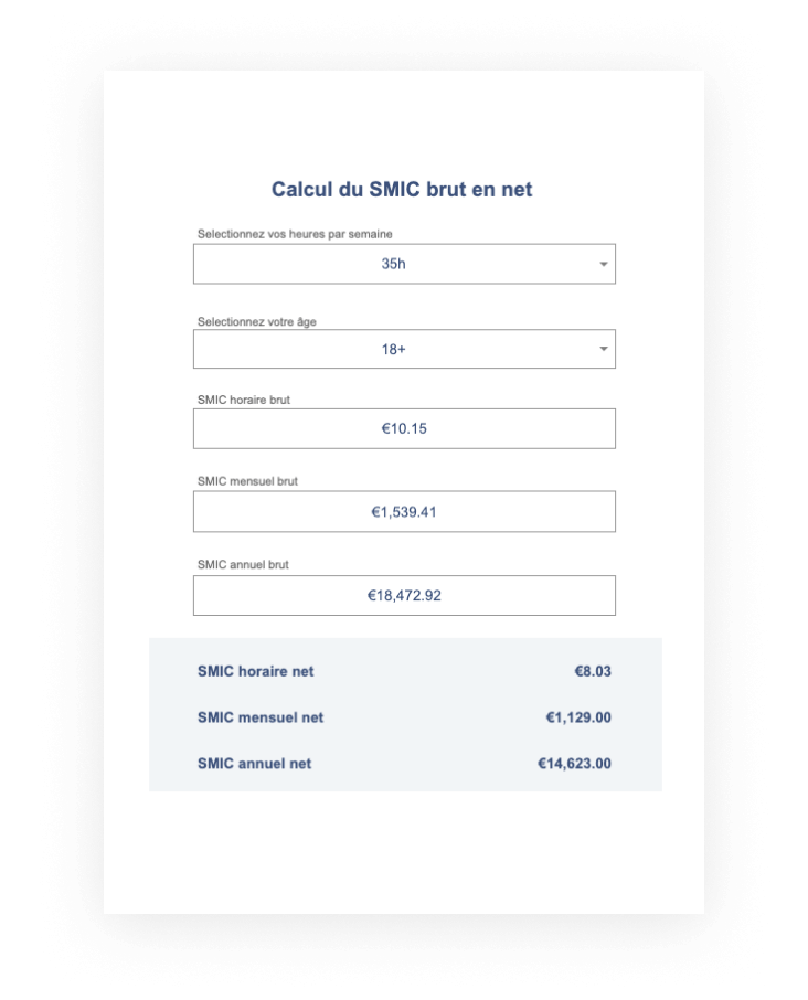 smic net après impôts
